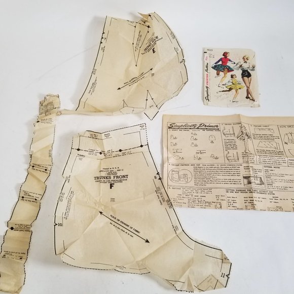 Vintage Costume High Waisted Bottom Trunk Only Simplicity 4035 Teen Size 12 Cut - Picture 5 of 6